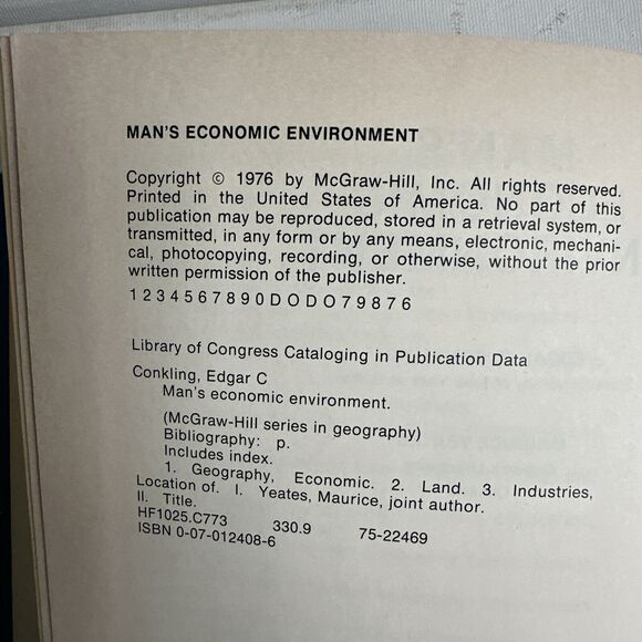 Mans Economic Environment 1976 Conkling Yeates - Picture 10 of 16